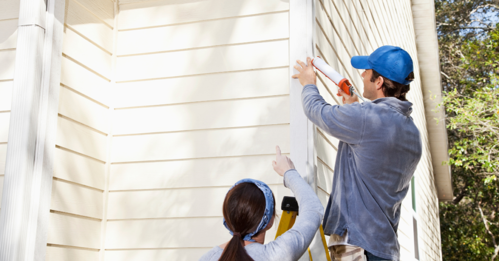 Home maintenance includes caulking any gaps in trim and siding